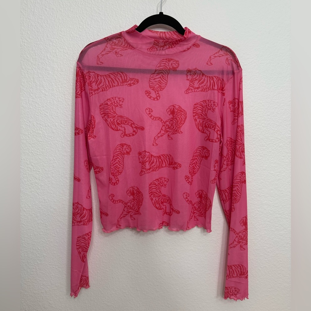 Emy Ave (now Burnt Toast) sheer tiger top M/L